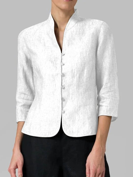 Chemise à col femme – Chemise élégante à manches longues en coton pour bureau