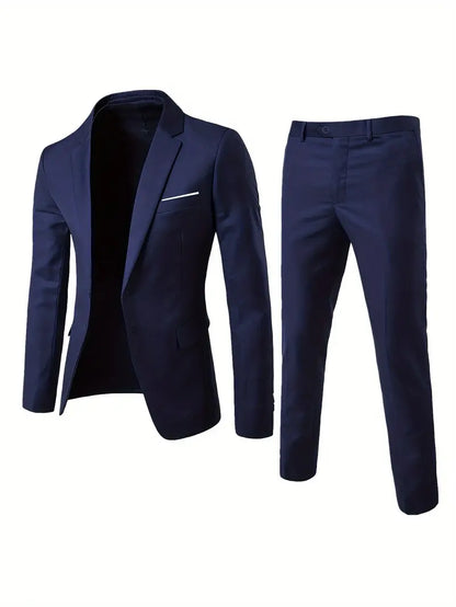 Blazer et pantalon homme – Ensemble formel élégant en tissu confortable et moderne