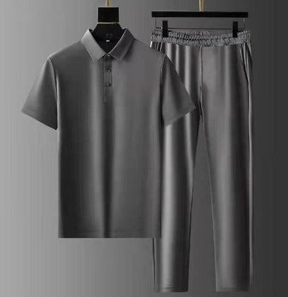 Polo homme et pantalon taille haute – Tenue élégante et confortable pour homme