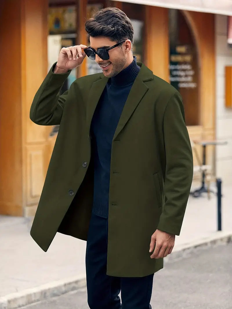 Trench-coat homme élégant – Manteau chic en laine pour toutes occasions