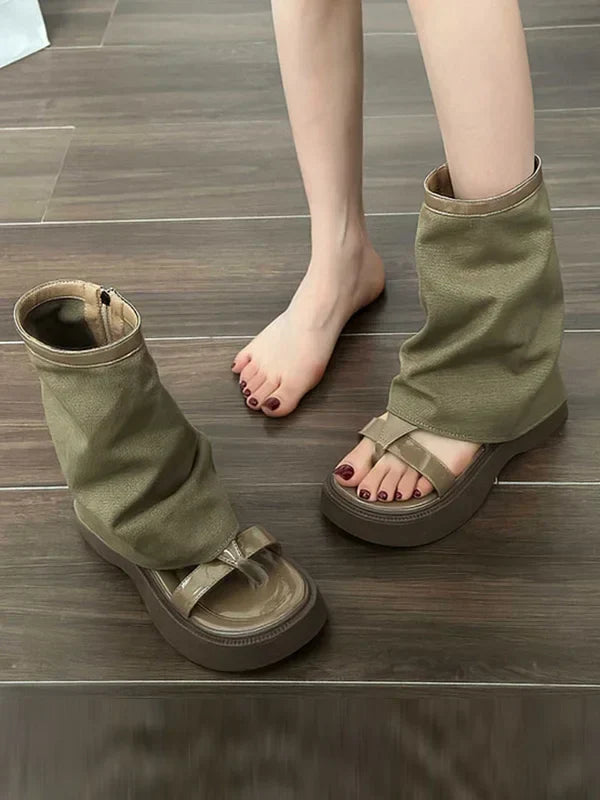 Sandales Bottes Femme – Sandales élégantes en cuir pour été et sorties