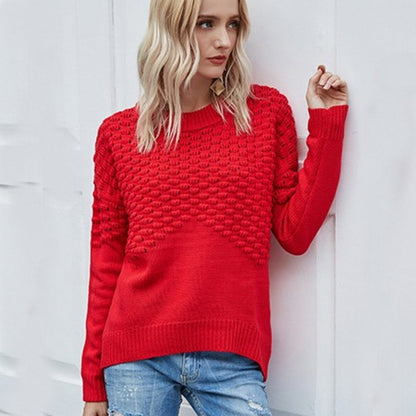 Pull en tricot femme – Pull doux à col rond pour style décontracté et chic