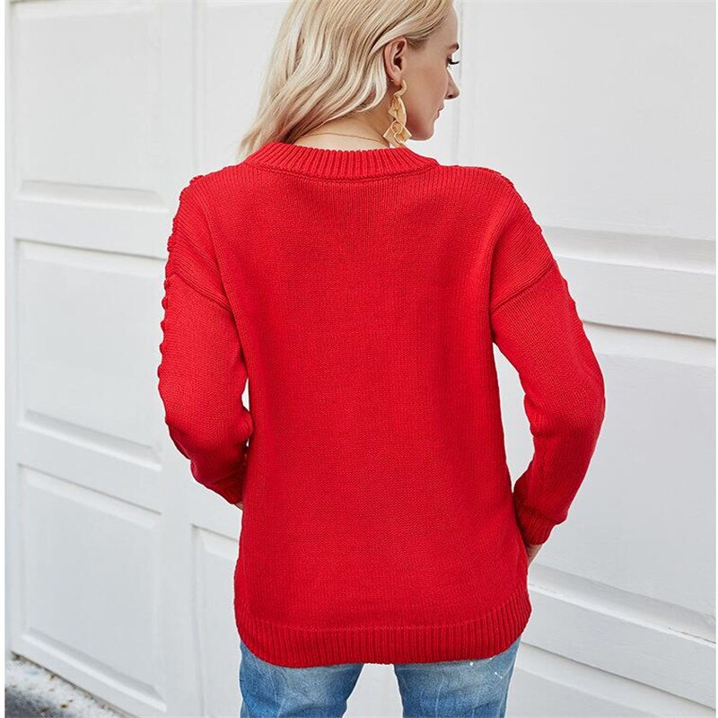 Pull en tricot femme – Pull doux à col rond pour style décontracté et chic