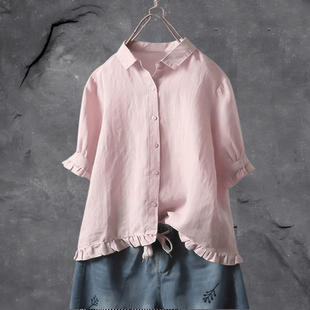 Chemise à boutons femme – Chemise élégante en coton à manches longues pour bureau