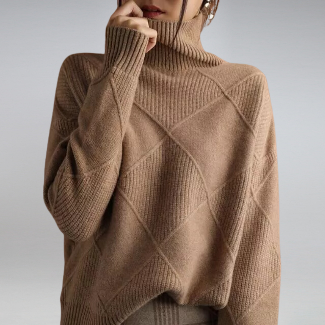 Pull à col roulé femme – Pull élégant en maille douce pour hiver chic et tendance