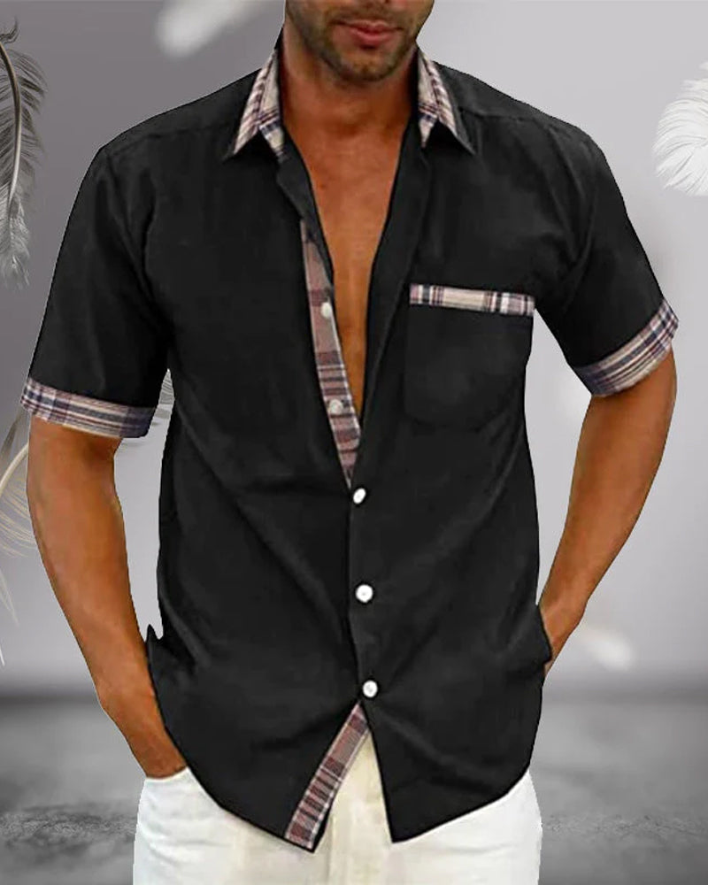 Chemise homme manches courtes – Chemise élégante en coton pour été chic