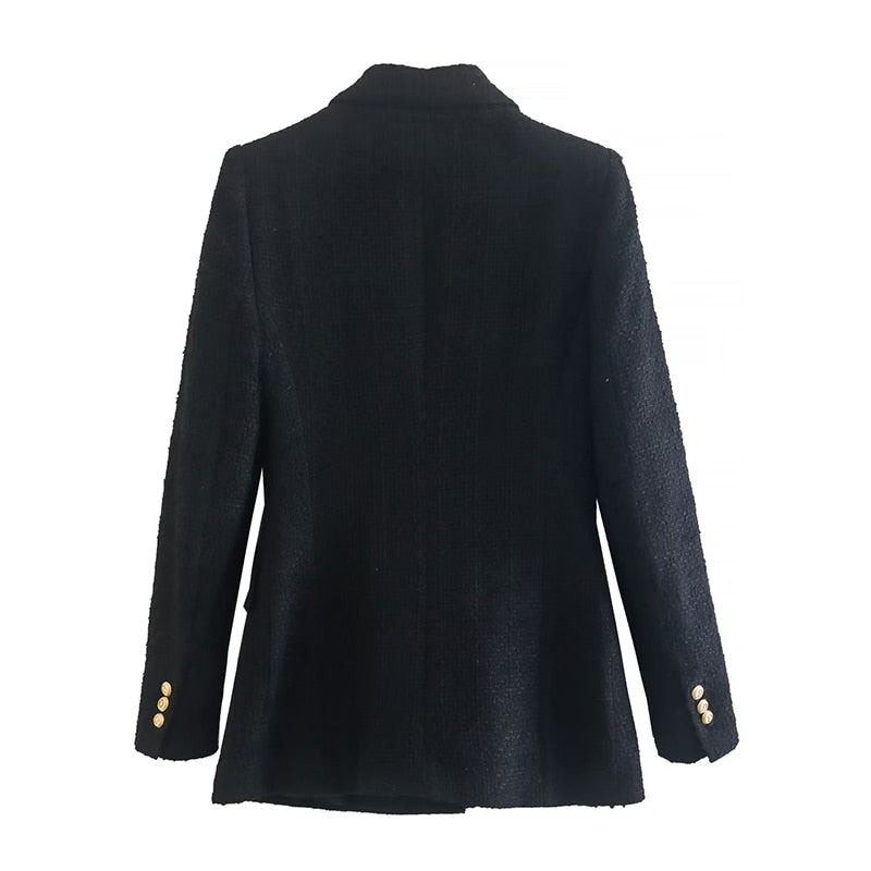 Blazer femme double boutonnage – Veste élégante en tissu chic pour occasions