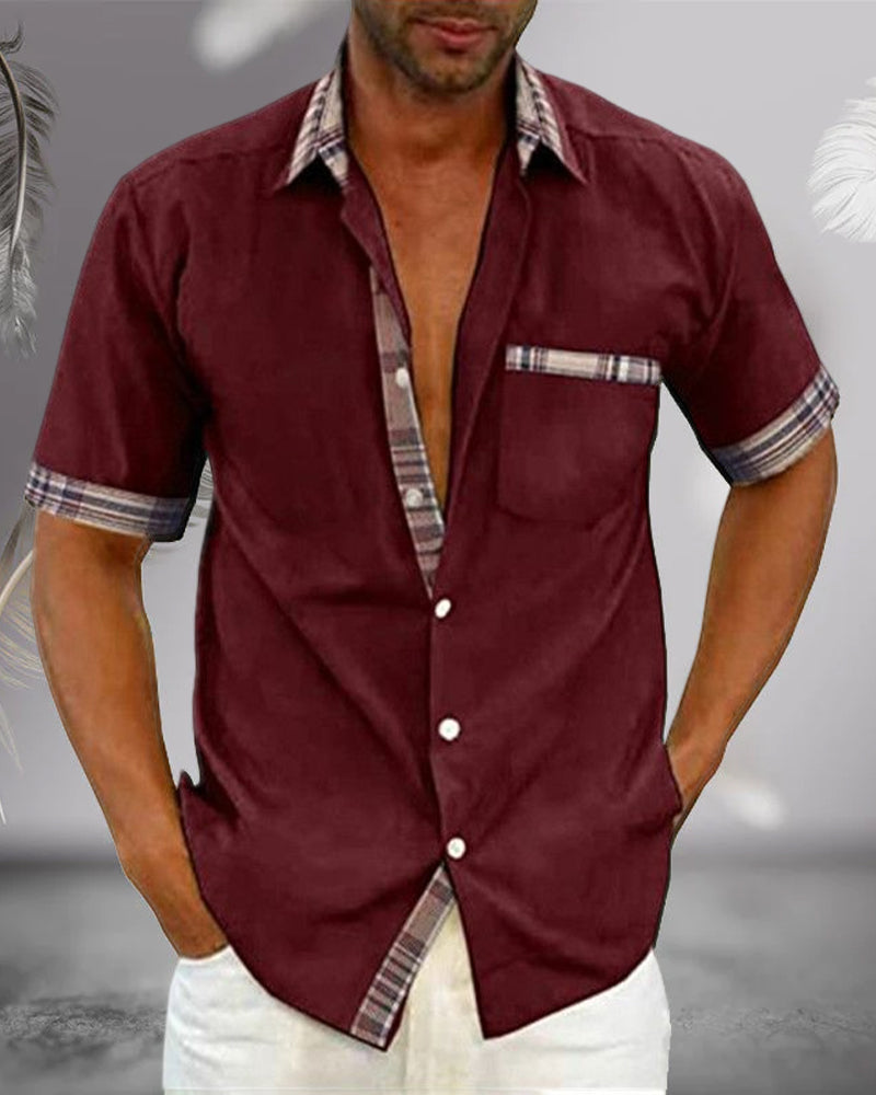 Chemise homme manches courtes – Chemise élégante en coton pour été chic