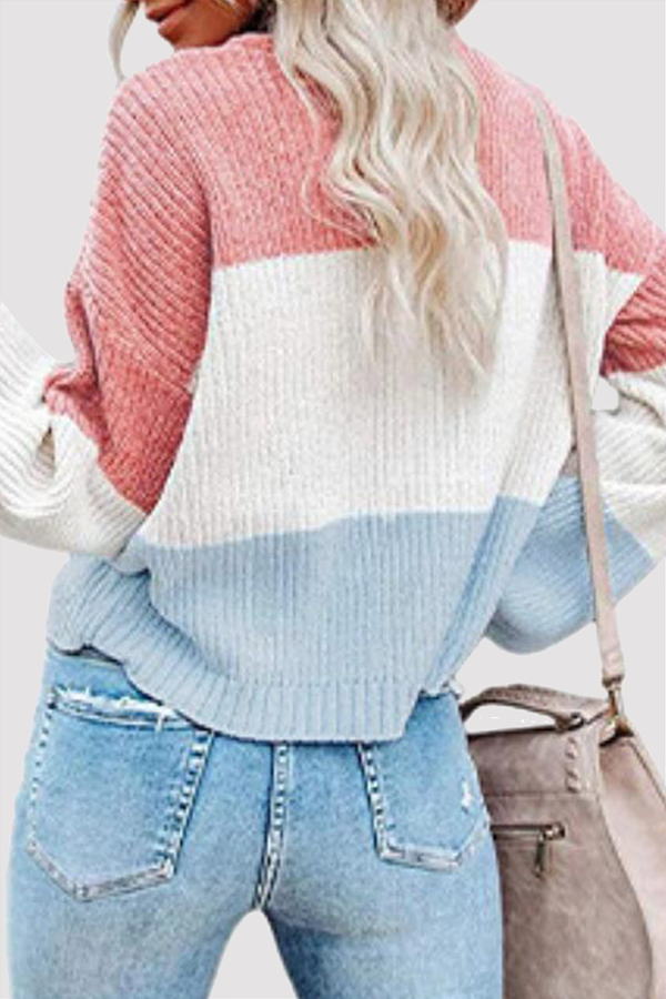 Pull en tricot femme – Pull à rayures tendance, confortable et stylé pour l'hiver