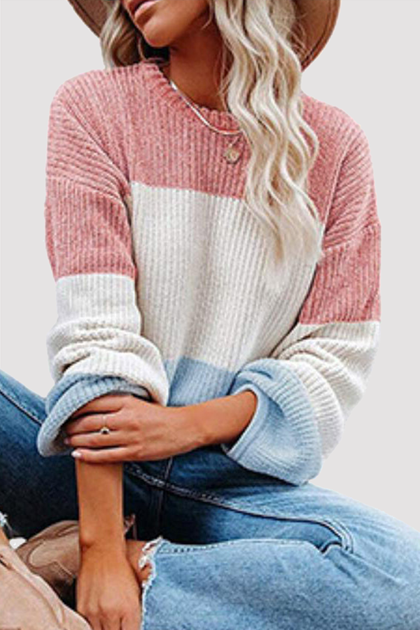 Pull en tricot femme – Pull à rayures tendance, confortable et stylé pour l'hiver