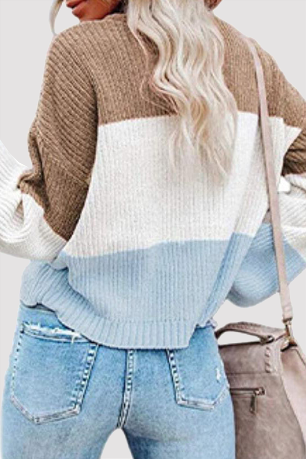 Pull en tricot femme – Pull à rayures tendance, confortable et stylé pour l'hiver