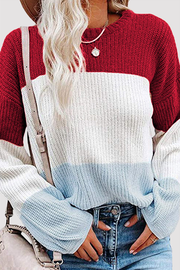 Pull en tricot femme – Pull à rayures tendance, confortable et stylé pour l'hiver