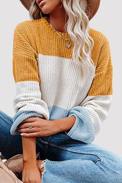 Pull en tricot femme – Pull à rayures tendance, confortable et stylé pour l'hiver