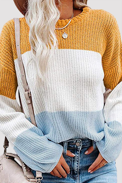 Pull en tricot femme – Pull à rayures tendance, confortable et stylé pour l'hiver