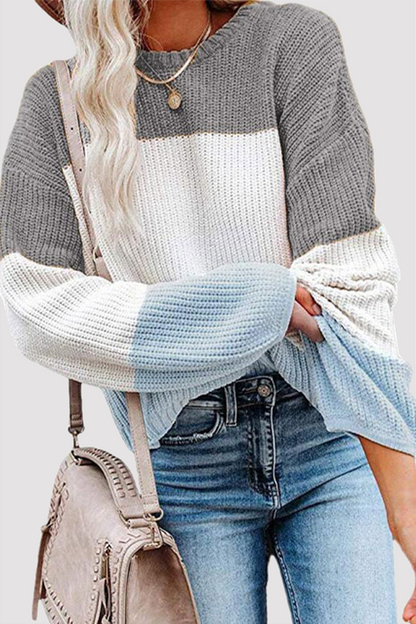 Pull en tricot femme – Pull à rayures tendance, confortable et stylé pour l'hiver