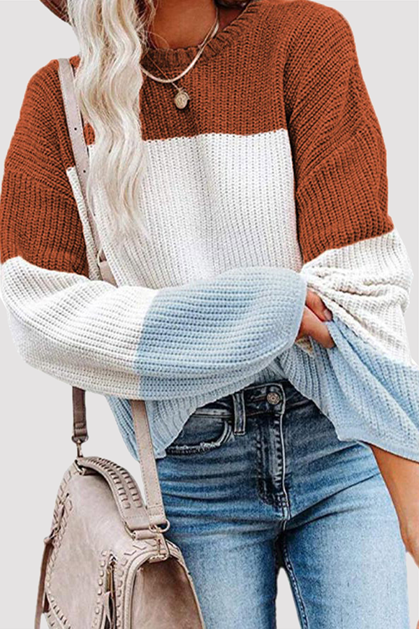 Pull en tricot femme – Pull à rayures tendance, confortable et stylé pour l'hiver