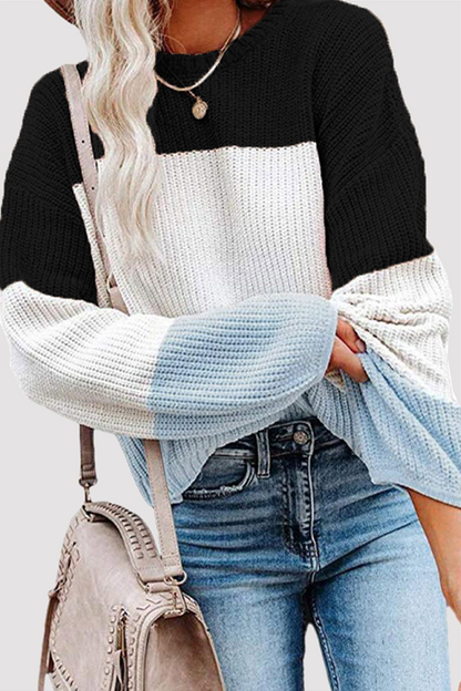 Pull en tricot femme – Pull à rayures tendance, confortable et stylé pour l'hiver