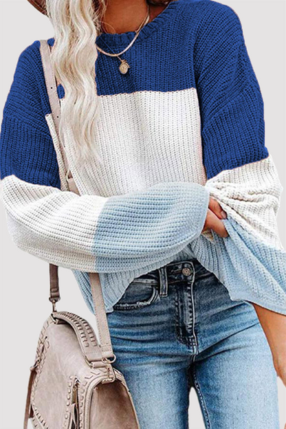 Pull en tricot femme – Pull à rayures tendance, confortable et stylé pour l'hiver