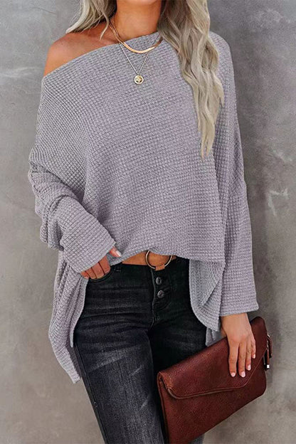 Pull grande taille femme – Décolleté épaule tendance en maille douce et chic