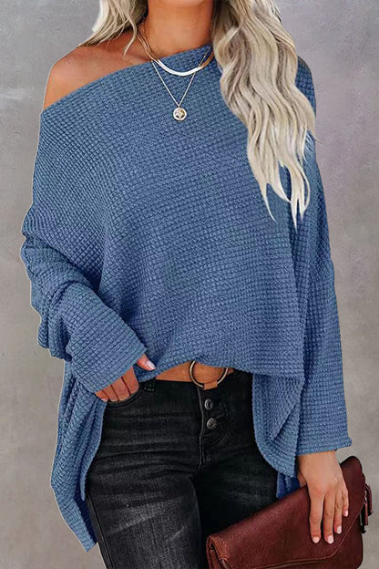 Pull grande taille femme – Décolleté épaule tendance en maille douce et chic