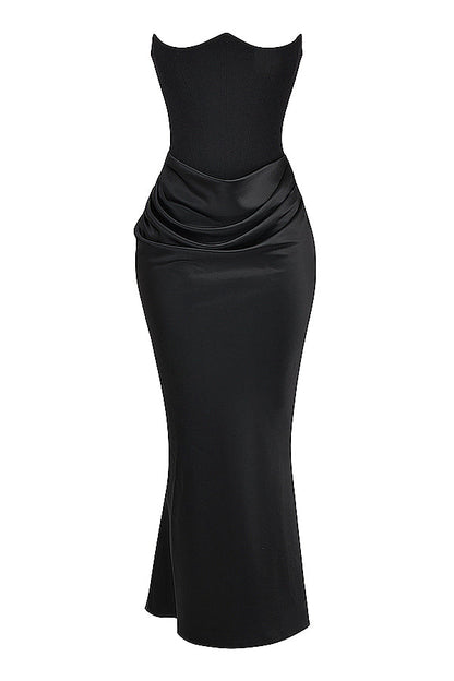 Robe de soirée femme – Robe corset sans bretelles élégante et chic pour cérémonie