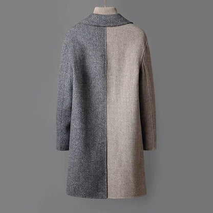 Manteau bicolore homme – Veste élégante en laine pour hiver et mi-saison