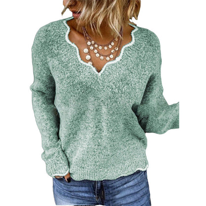 Pull décolleté coquillage femme – Pull élégant en tricot doux pour toutes occasions