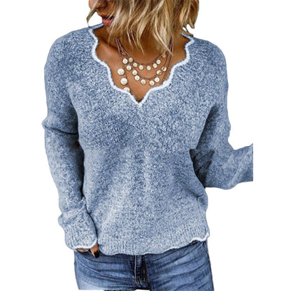 Pull décolleté coquillage femme – Pull élégant en tricot doux pour toutes occasions