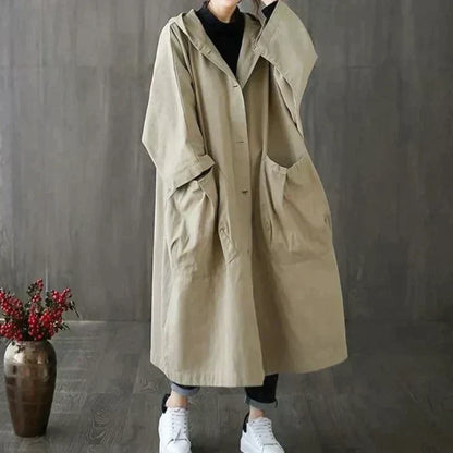 Trench-coat femme – Manteau élégant avec poches pour automne et hiver