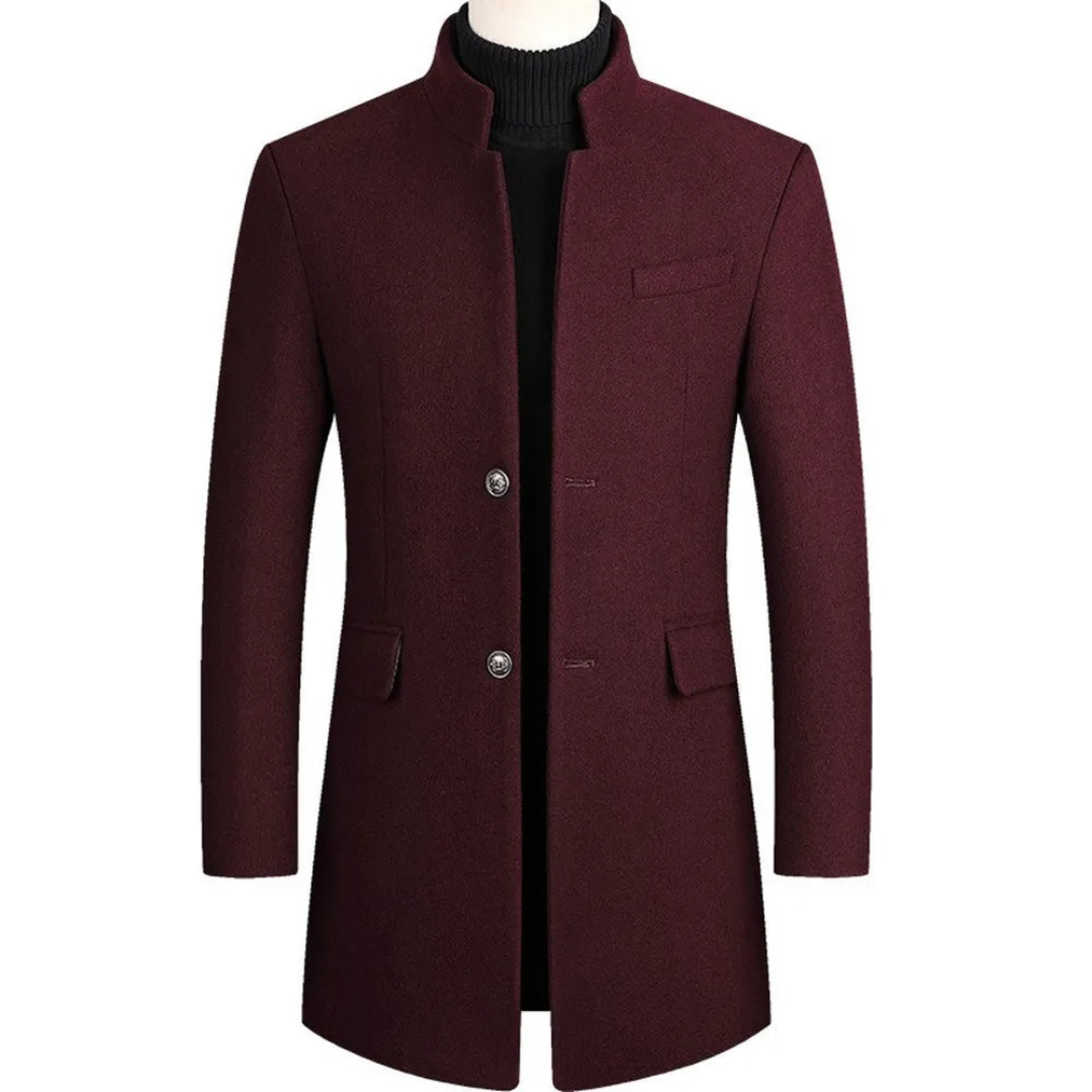 Trench-coat homme long élégant – Manteau chic en laine pour automne hiver