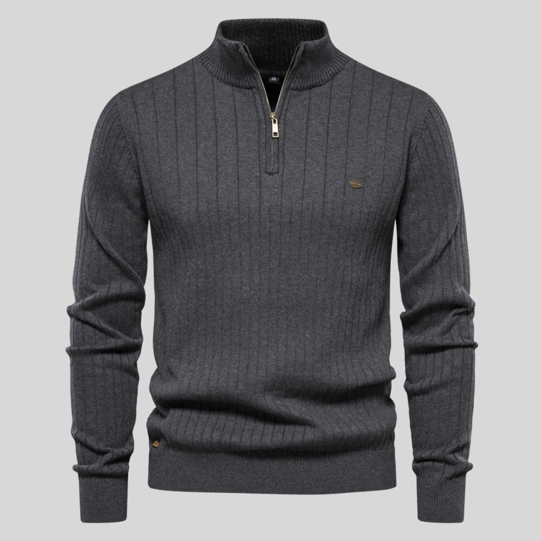 Pull en tricot homme – Sweat à zip confortable en laine pour hiver élégant