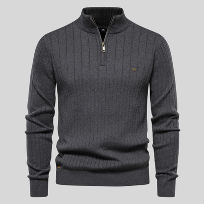 Pull en tricot homme – Sweat à zip confortable en laine pour hiver élégant