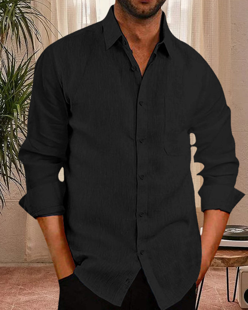 Chemise à manches longues homme – Chemise élégante avec boutonnière et coupe moderne