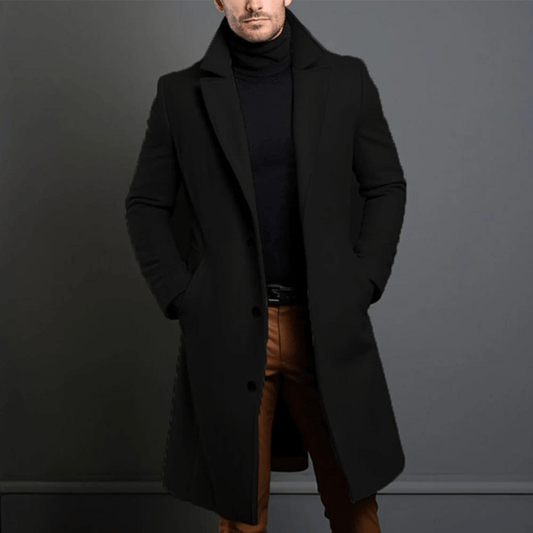 Manteau long homme – Veste élégante en laine pour hiver chic et confortable