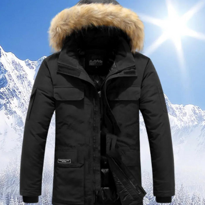 Parka d'Hiver Homme – Veste chaude imperméable avec capuche et poches