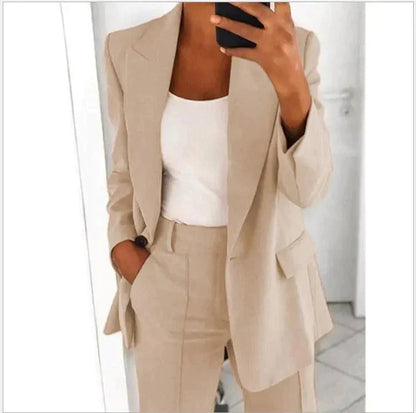 Blazer décontracté femme – Veste chic et pantalon élégant pour tenue casual