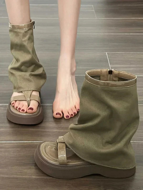 Sandales Bottes Femme – Sandales élégantes en cuir pour été et sorties