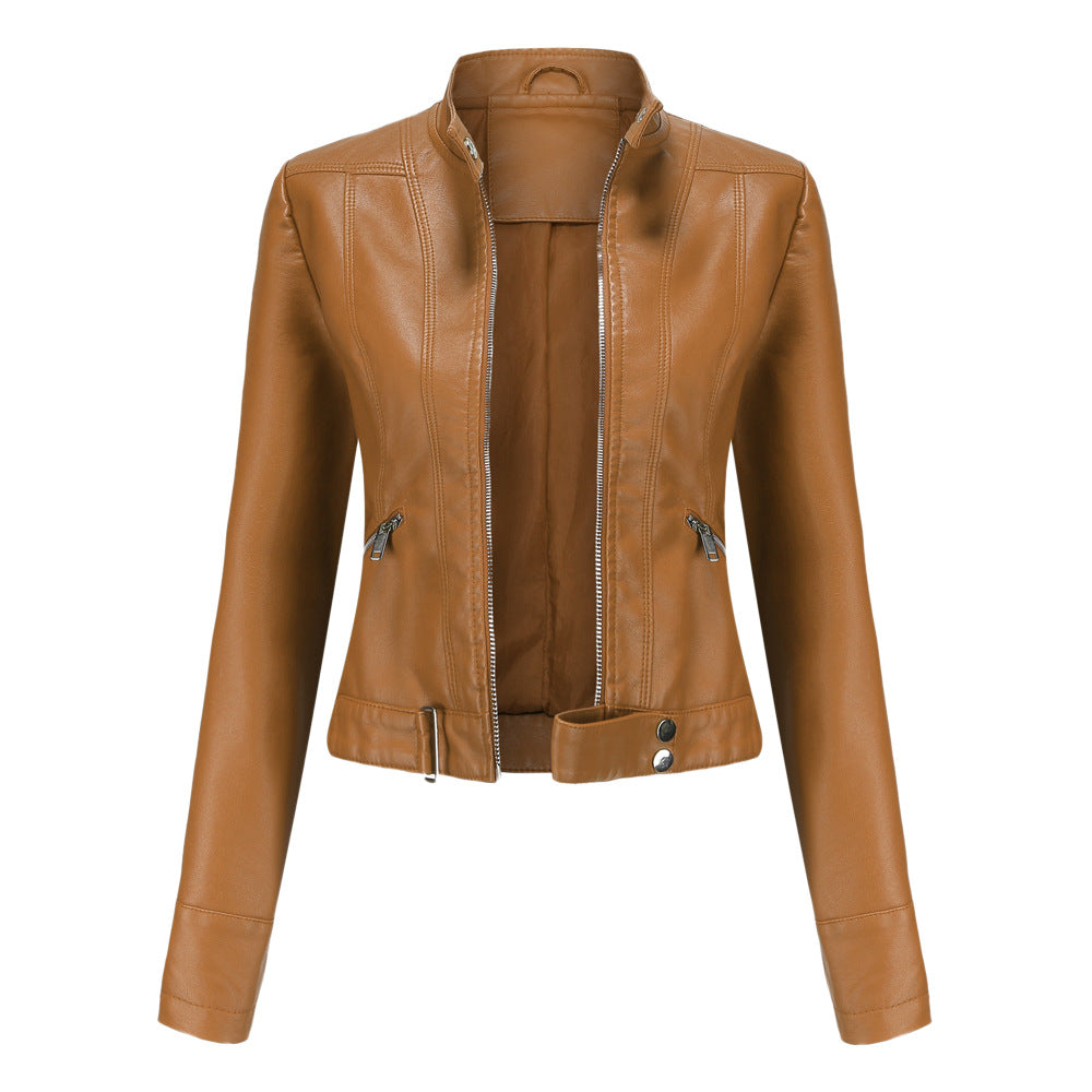 Veste en cuir femme – Veste élégante coupe ajustée pour sorties chic