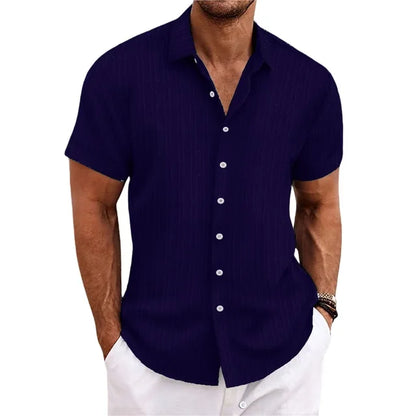 Chemise élégante homme – Chemise à boutons chic en coton pour occasions spéciales