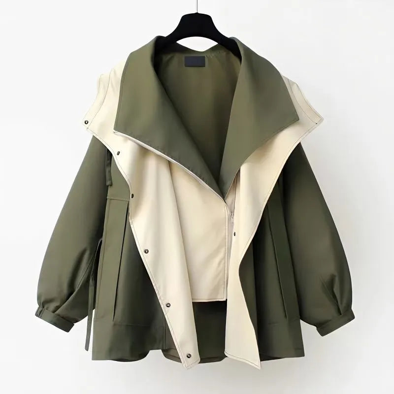 Trench-coat femme – Manteau élégant en laine pour automne et hiver