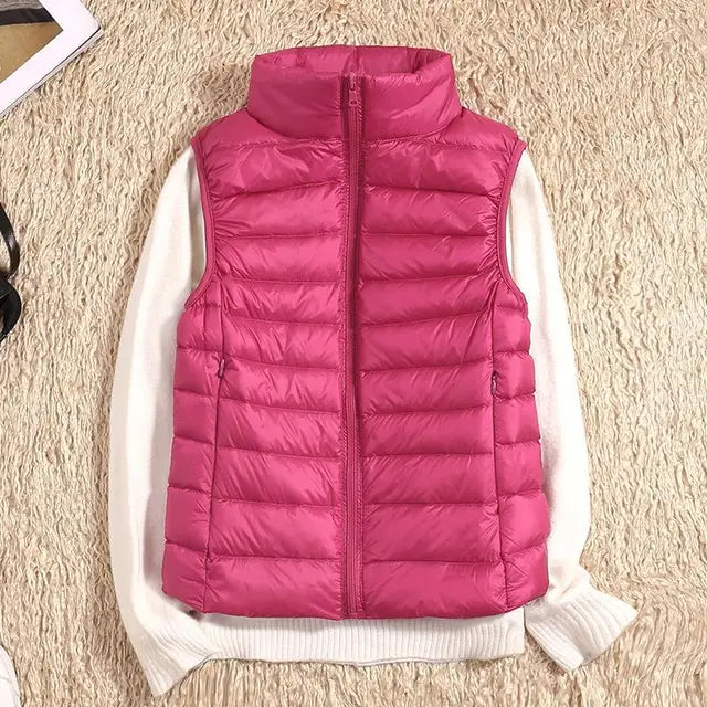 Gilet d'hiver femme – Duvet ultraléger chaud et élégant pour temps froid