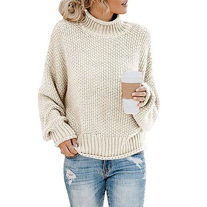 Pull femme col montant – Pull élégant en maille doux pour hiver chic