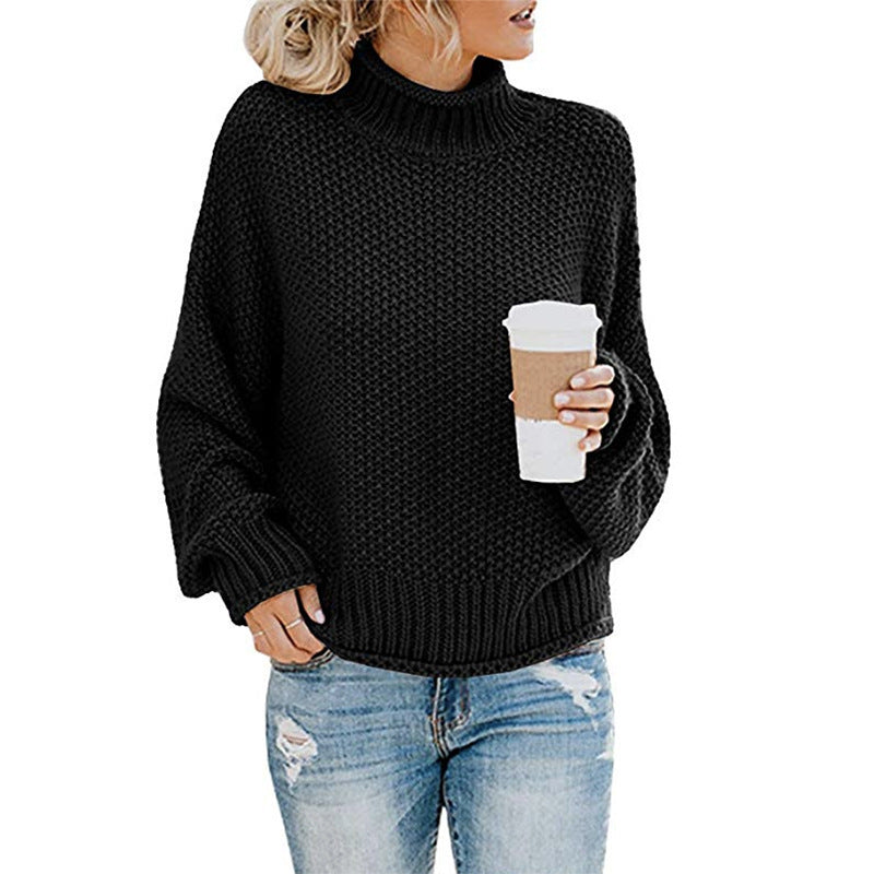 Pull femme col montant – Pull élégant en maille doux pour hiver chic