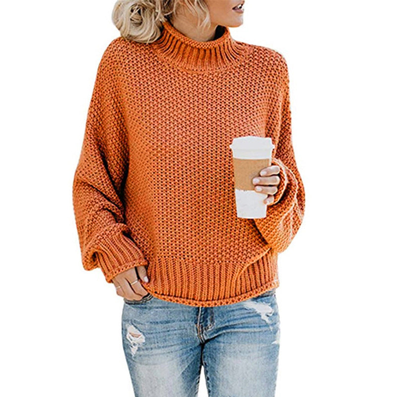 Pull femme col montant – Pull élégant en maille doux pour hiver chic