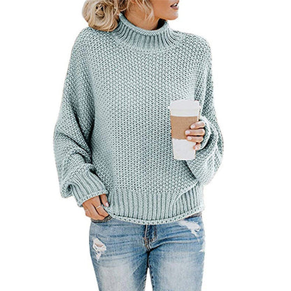 Pull femme col montant – Pull élégant en maille doux pour hiver chic