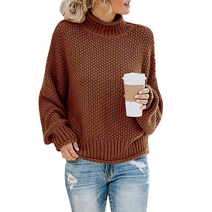 Pull femme col montant – Pull élégant en maille doux pour hiver chic