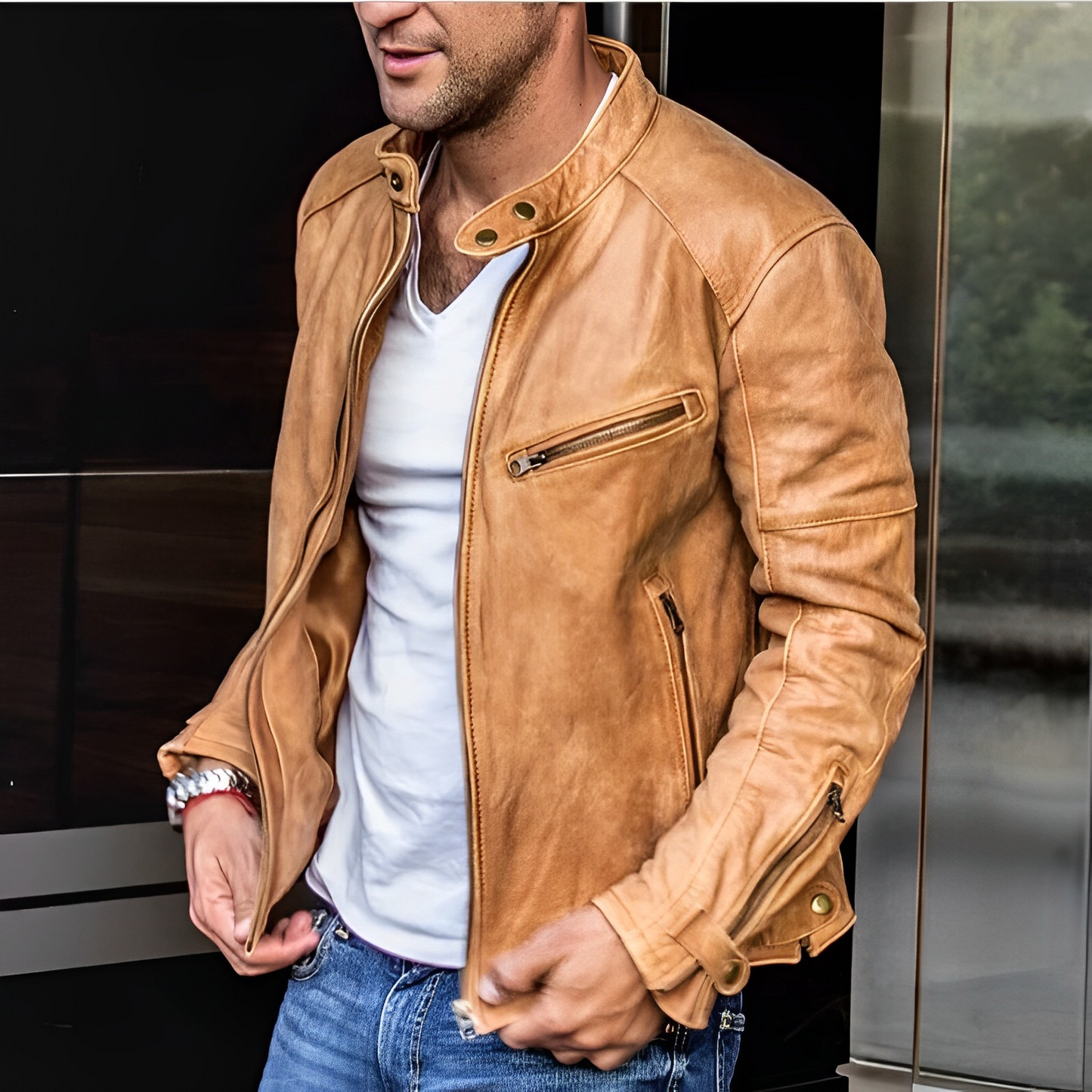 Veste zippée homme – Veste légère en polyester pour toutes saisons et casual