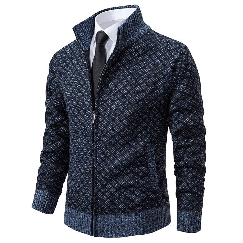 Veste en tricot homme – Pull col roulé chaud et élégant pour hiver