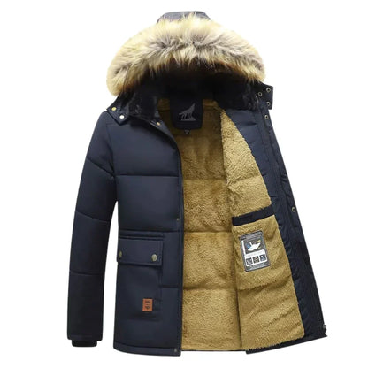 Parka d'hiver homme – Veste chaude avec capuche amovible et imperméable