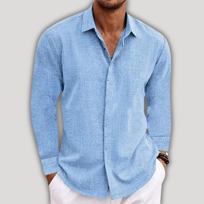 Chemise à manches longues homme – Chemise élégante avec boutonnière en coton doux